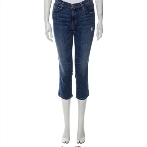 Current/elliott cropped bootcut jeans pants. Distressed. Size 27 - Picture 1 of 6